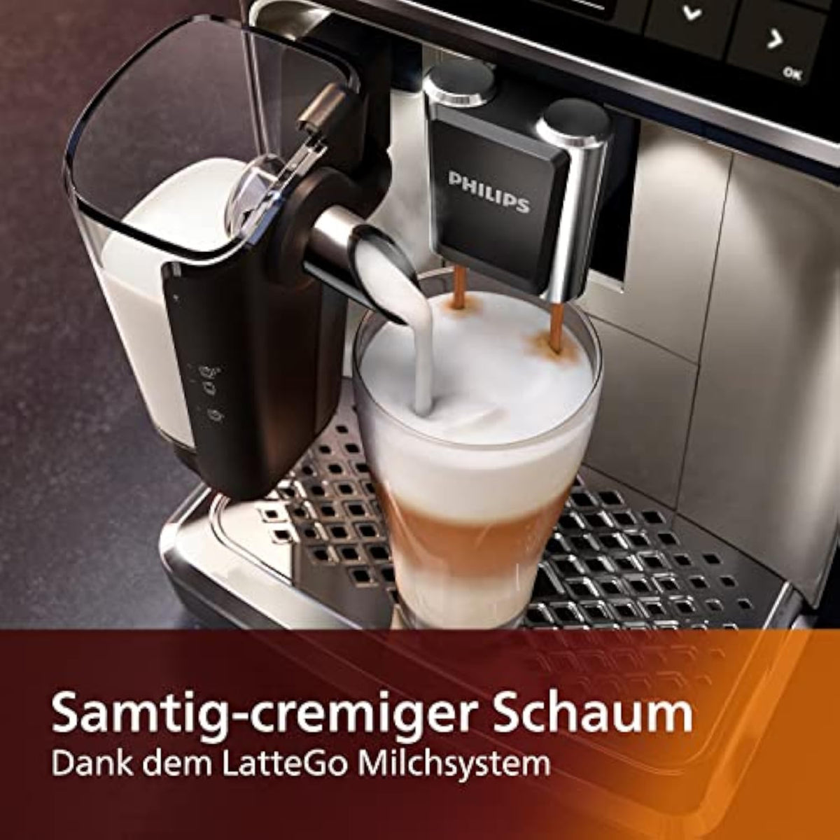 Philips Serie 5400 EP5447/90 Kaffeevollautomat, LatteGo, 12 Rezepte